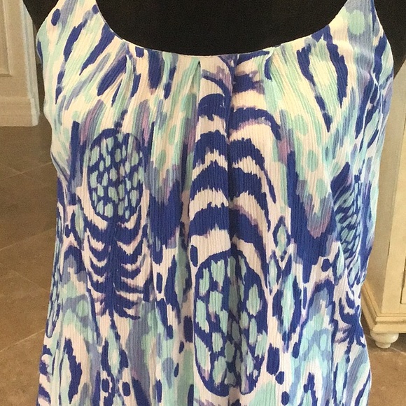 Lilly Pulitzer top, adjustable straps, blue/white/pale purple, lavender, size XS - Picture 3 of 8